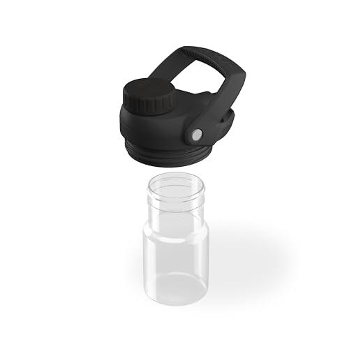 FlasKap FreePour Kap with 6oz Removable Liquor Well | Compatible with The Yeti Rambler Bottle (Black)