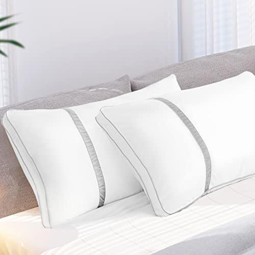 BedStory 2 Pack Sleeping Pillows, King Size Pillow Down Alternative Dust Mite Resistant &amp; Hypoallergenic Hotel Bed Pillow for Neck/Shoulder Pain Back/Stomach/Side Sleepers (Non-Removable Cover, King)