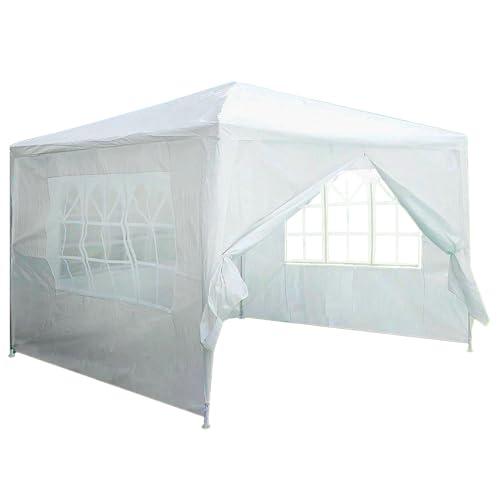 Neo 3X3M Event Gazebo 4 Side Panels Outdoor Waterproof Garden Party Tent Marquee Canopy Shelter Coated Steel Frame (White)