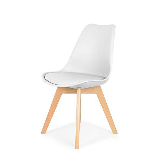 IHANA Dining Chair with Cushioned Pad Seat &amp; Solid Beech Wood Legs for Mid Century Modern Dining Room Living Room Bedroom Kitchen &amp; Lounge