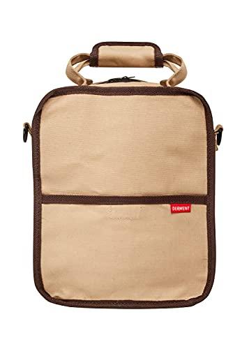 Derwent 2300671 Carry-All Bag, Canvas, 130 Pencil Plus Accessory and Sketchbook Storage Capacity, Professional Quality, Brown