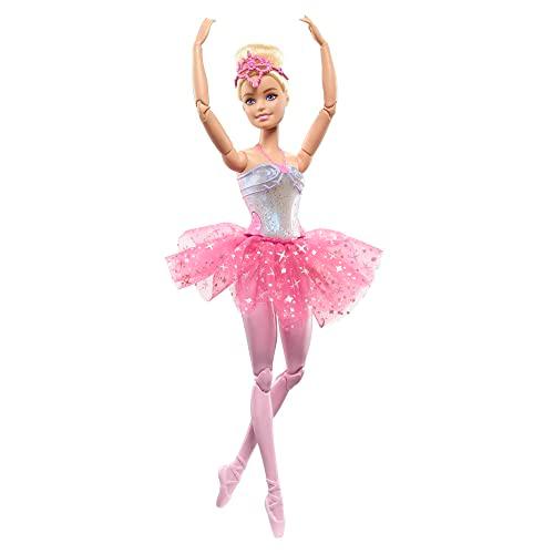 Barbie Dreamtopia Twinkle Lights Ballerina Doll with Blonde Hair &amp; Light-Up Feature Wearing Royal Headband &amp; Pink Tutu, HLC25