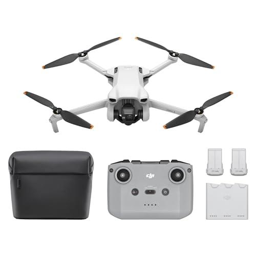 DJI Mini 3 Fly More Combo, Lightweight 3x Mechanical Gimbal Mini Camera Drone with 4K HDR Video, 3 batteries for 114-min Flight Time, up to 32800ft (10km) Video Transmission, True Vertical Shooting