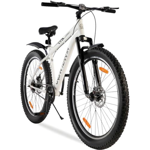 Urban Terrain Bolt Cycle/Bicycle MTB 27.5T Single Speed Bike with Front Suspension &amp; Dual Disc Brake Cycle for Men/Boys Mountain Bike UT5000S27.5 | Ideal for 15+ Years (White)