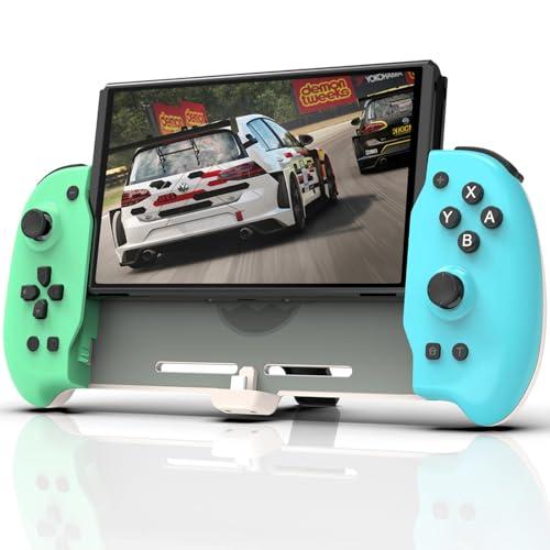 DOBE Switch Handheld Controller - Switch One-Piece Joypad Controller Compatible with Switch/Switch OLED, Ergonomic Pro Controller Grip with Adjustable TURBO, Mapping &amp; Foldable Bracket