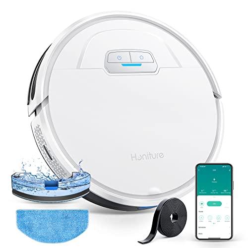 HONITURE Robot Vacuums and Mop, 3-in-1 Robotic Vacuum Cleaner, 4000pa, Ultra-Slim, 150 Min Runtime, Quiet, App&amp;Remote&amp;Voice Control, Works with Alexa, Ideal for Pet Hair and Carpet(G20)