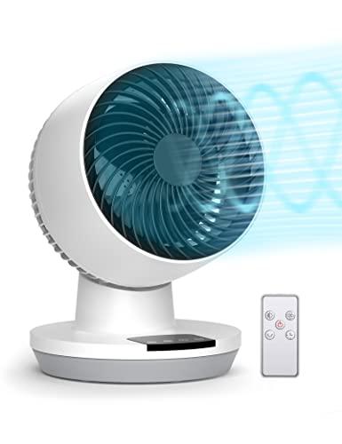 PARIS RHÔNE Small Fan for Bedroom, 11 Inch Oscillating Table Fan with LED Display, 70ft Powerful Airflow, 120° Adjustable Tilt, 8H Timer, 3 Speeds, Quiet Desktop Fan for Living Room, Office, Home