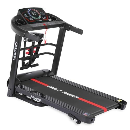 MAXPRO PTM405M 4.5HP Peak DC Motor Multifunction Foldable Treadmill, Free Diet Plan,Max.Speed 14km/hr, Electric Power Fitness Running Machine for Home use with LED Display