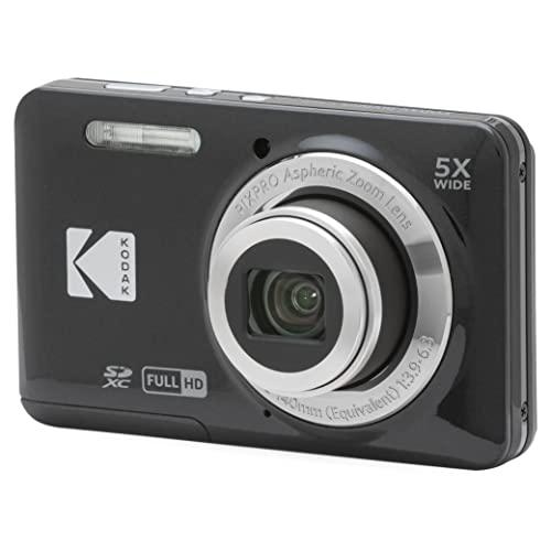 KODAK PIXPRO FZ55-BK 16MP CMOS Sensor Digital Camera 5X Optical Zoom 28mm Wide Angle 1080P Full HD Video 2.7&#34; LCD Vlogging Camera (Black)