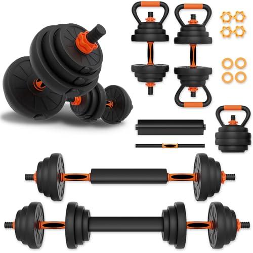 IMFit 5lb-52.5lb Adjustable Dumbbells [ Single/Set of 2 (Free Hand Grip)] [All-in-one (33Lbs, 55Lbs)] Weight Adjusts from 5 to 52.5 lbs, 15 Adjustable Weight Settings, Space Efficient Compact Design, Easily Switch Exercises | Dumbell Set for Fitness and Home Gym | Poids Ajustable | Adjustable Dumbbell for Strength Training | Haltere Ajustable Alteres Poids