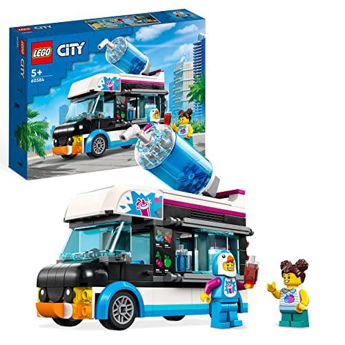 LEGO 60384 City Penguin Slushy Van, Truck Toy for 5 Plus Year Old Kids, Boys &amp; Girls, Vehicle Building Set with Cosutme Figure, Summer Series, Gift Idea