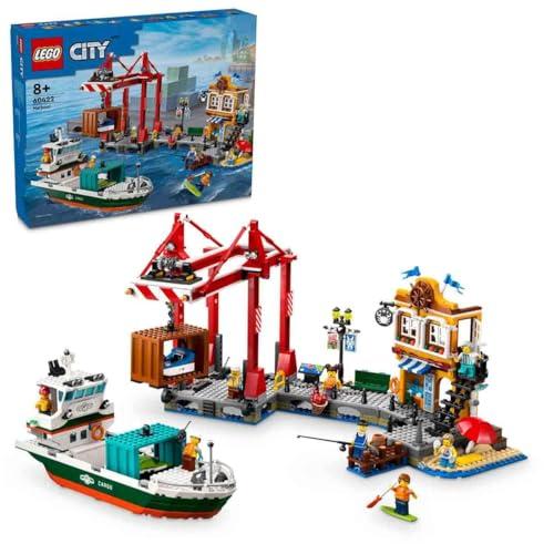 LEGO City Seaside Harbour with Cargo Ship Toy 60422 Building Blocks Toys for 8+ Gift for Boys and Girls