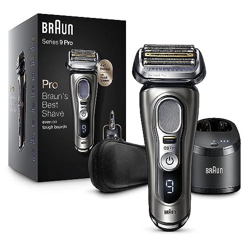 Braun Electric Razor for Men, Series 9 Pro 9465cc Wet &amp; Dry Electric Foil Shaver with ProLift Beard Trimmer, Cleaning &amp; Charging SmartCare Center, Noble Metal