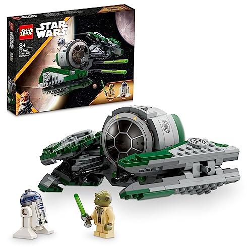 LEGO 75360 Star Wars Yoda&#39;s Jedi Starfighter Construction Toy for Boys and Girls, The Clone Wars Vehicle Set with Master Yoda Minifigure, Lightsaber and Droid R2-D2 Figure, Christmas Gift