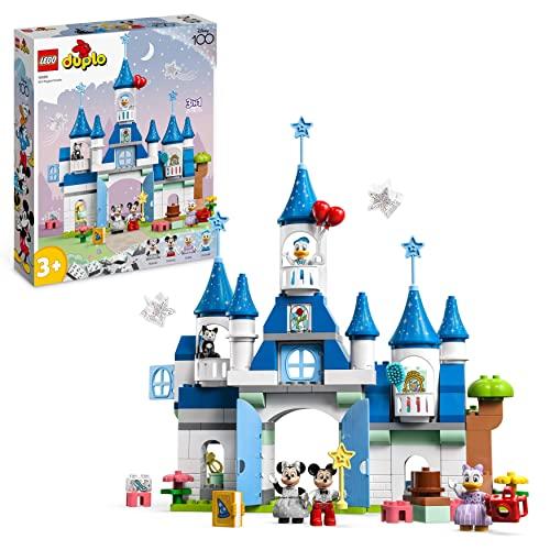 LEGO DUPLO Disney 3in1 Magical Castle, Building Bricks Toy with Mickey Mouse, Minnie, Donald Duck and Daisy Figures, Toys for Toddlers and Kids 3 Plus Years Old, Disney&#39;s 100th Anniversary Set 10998