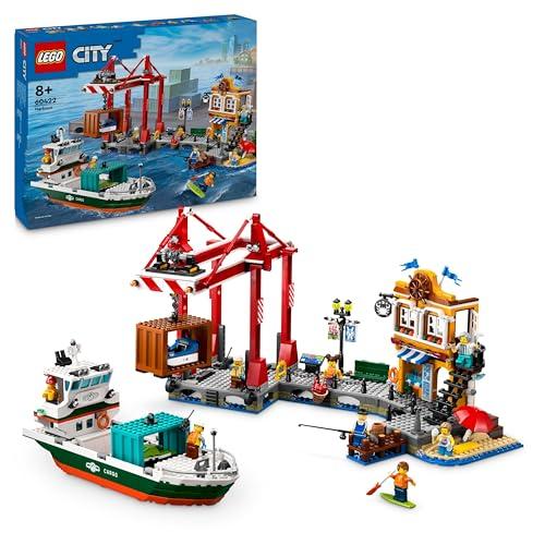 LEGO City Seaside Harbour with Cargo Ship Toy, Educational Building Set for Kids, Boys and Girls Aged 8 and Over, Model Container Crane and Boat with 8 Minifigures, Birthday Gift Idea 60422