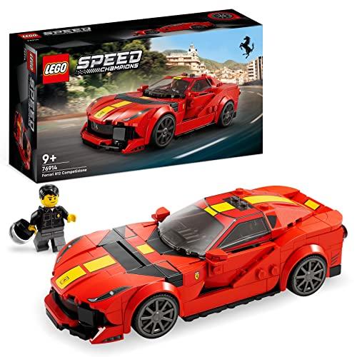 LEGO Speed Champions Ferrari 812 Competizione, Sports Car Toy Model Building Kit for Kids, Boys &amp; Girls, 2023 Series, Collectible Race Vehicle Set 76914