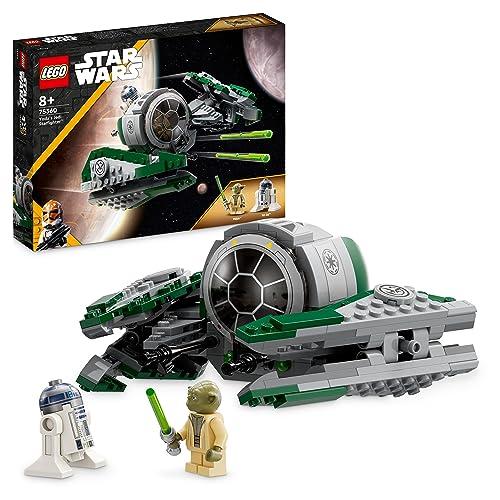 LEGO Star Wars Yoda&#39;s Jedi Starfighter Building Toy for Kids, Boys &amp; Girls, The Clone Wars Vehicle Set with Master Yoda Minifigure, Lightsaber and Droid R2-D2 Figure 75360
