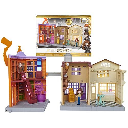 Wizarding World Harry Potter, Magical Minis Diagon Alley 3-in-1 Playset with Lights &amp; Sounds, 2 Figures, 21 Accessories, Kids Toys for Ages 6 and up