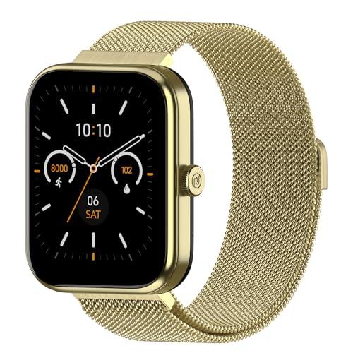 Noise Pulse 2 Max 1.85&#34; Display, Bluetooth Calling Smart Watch, 10 Days Battery, 550 NITS Brightness, Smart DND, 100 Sports Modes, Smartwatch for Men and Women (Gold Link)