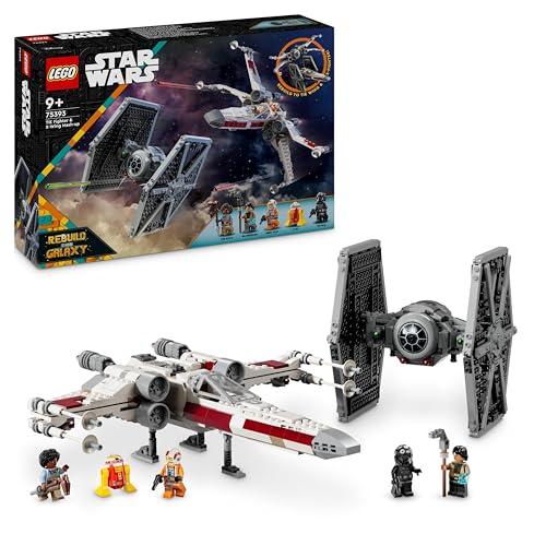 LEGO Star Wars TIE Fighter &amp; X-Wing Mash-up Set, Starfighter Building Toy 9 Plus Year Old for Kids, Vehicles with 4 Minifigures and a Droid Figure, Creative Gift for Boys, Girls and Fans 75393