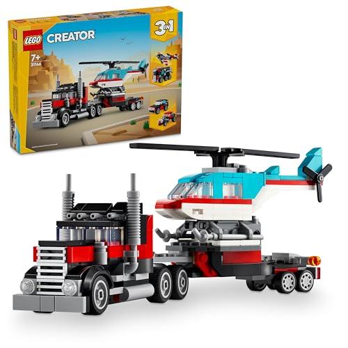 LEGO Creator Flatbed Truck with Helicopter Toy 31146 (270 Pieces)