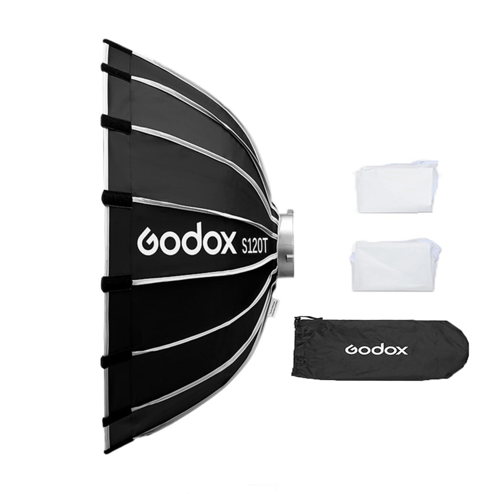         Godox S120T 120cm/47.2in Quick Release Umbrella Softbox Professional Foldable Softbox with Standard Bowen Mount &amp; Diffusers for Photography Studio Photography Portrait Live Stream       