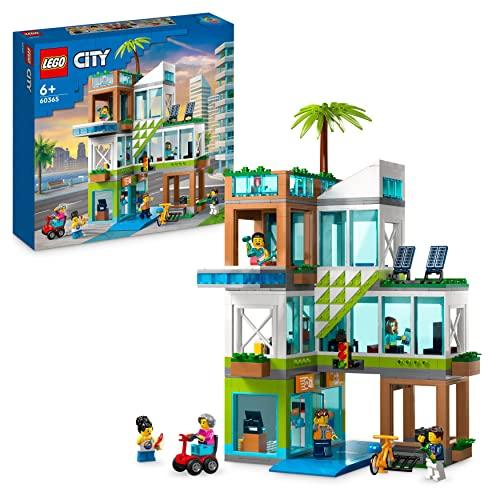 LEGO City Apartment Building, Modular Construction Set with Combinable Rooms, Shop, Toy Bike and 6 Minifigures, Birthday Gift for Kids, Boys, Girls Aged 6+ 60365