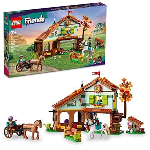 LEGO Friends Autumn’s Horse Stable Building Toys - Horse Toys for Girls &amp; Boys, Ages 7+ - Includes 2 Minifigures, 2 Horses, Carriage, &amp; More Ideas - 41745