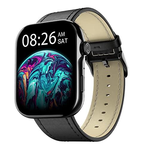 Noise ColorFit Ultra 3 Bluetooth Calling Smart Watch with Biggest 1.96&#34; AMOLED Display, Premium Metallic Build, Functional Crown, Gesture Control with Leather Strap (Classic Black)