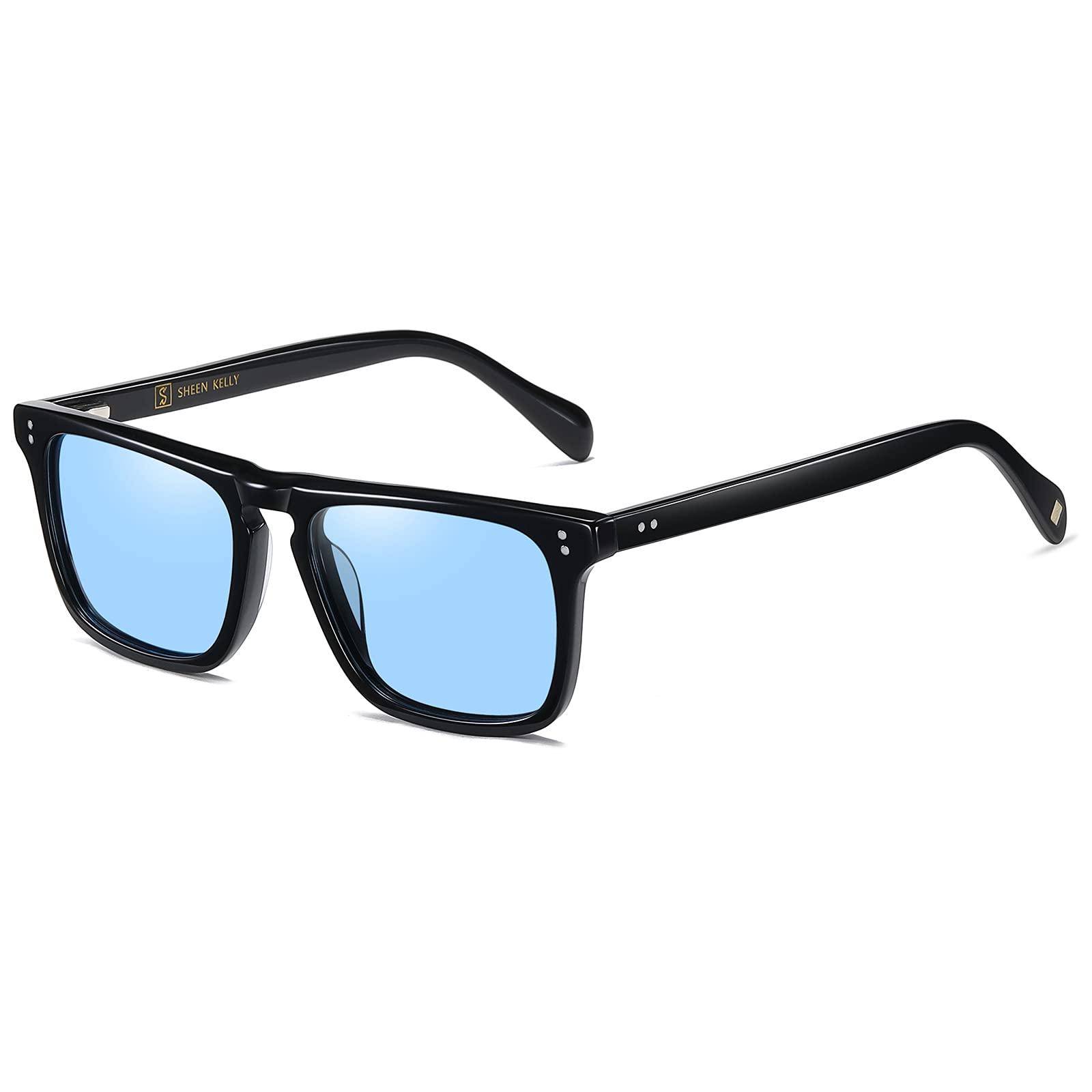         SHEEN KELLY Acetate Polarized Sunglasses Classic Square Tony Stark Glasses Men Women Downey Iron Man Eyewear       