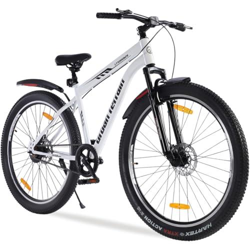 Urban Terrain Bolt Cycle/Bicycle MTB 29T Single Speed Bike with Front Suspension &amp; Dual Disc Brake Cycle for Men/Boys Mountain Bike | UT5000S29, Ideal for 15+ Years (White)