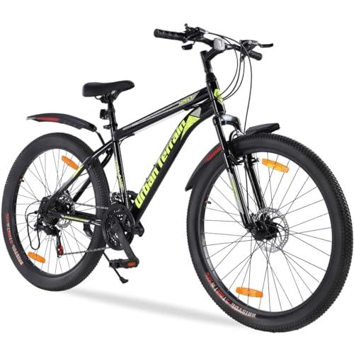 Urban Terrain Galaxy Ultra Multispeed High Performance Mountain Cycles for Men with Front Suspension and Dual Disc Brake MTB Bike 26T (21 Speed, Green)