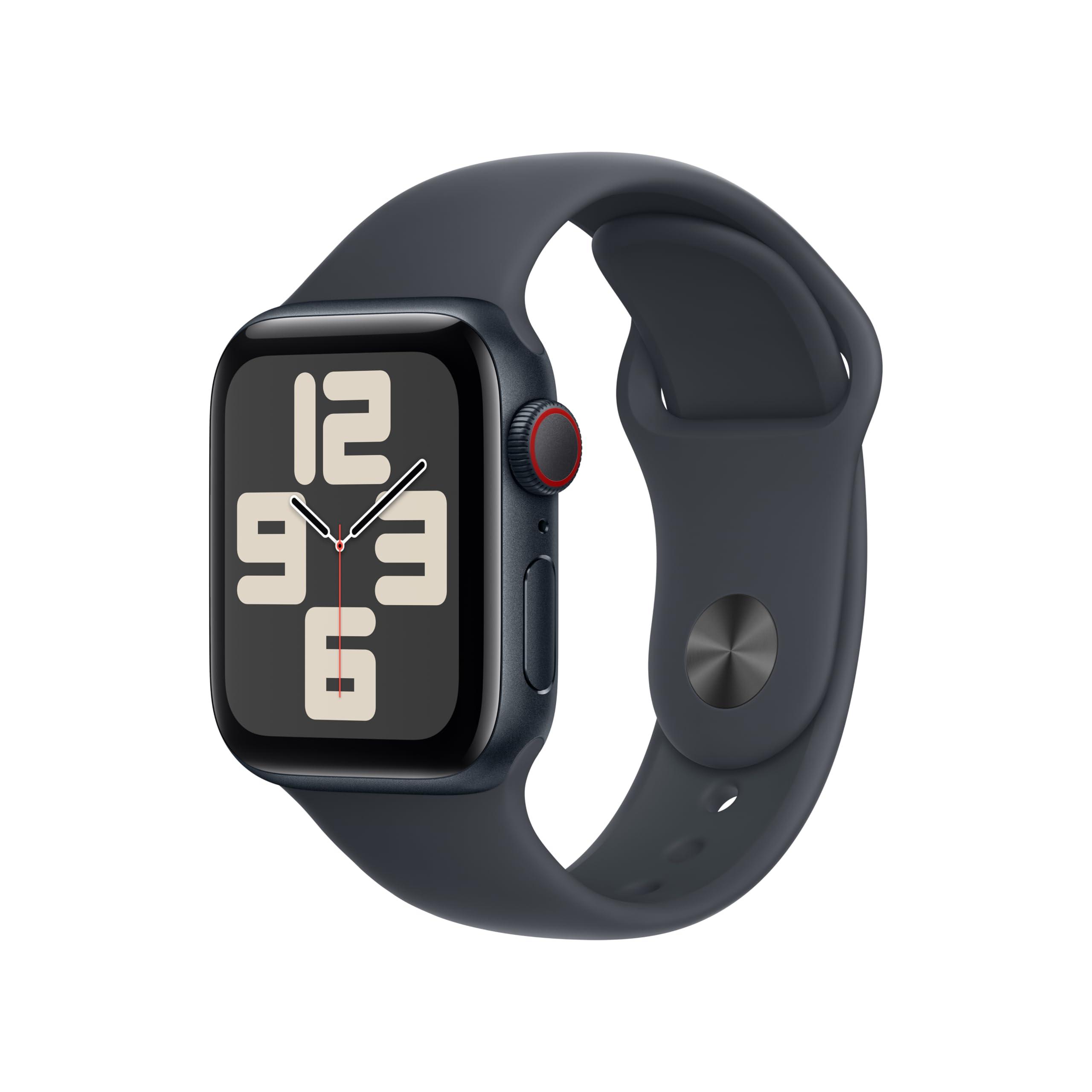         Apple Watch SE (2nd Gen) [GPS + Cellular 40mm] Smartwatch with Midnight Aluminium Case with Midnight Sport Band S/M. Fitness and Sleep Trackers, Crash Detection, Heart Rate Monitor, Retina Display       