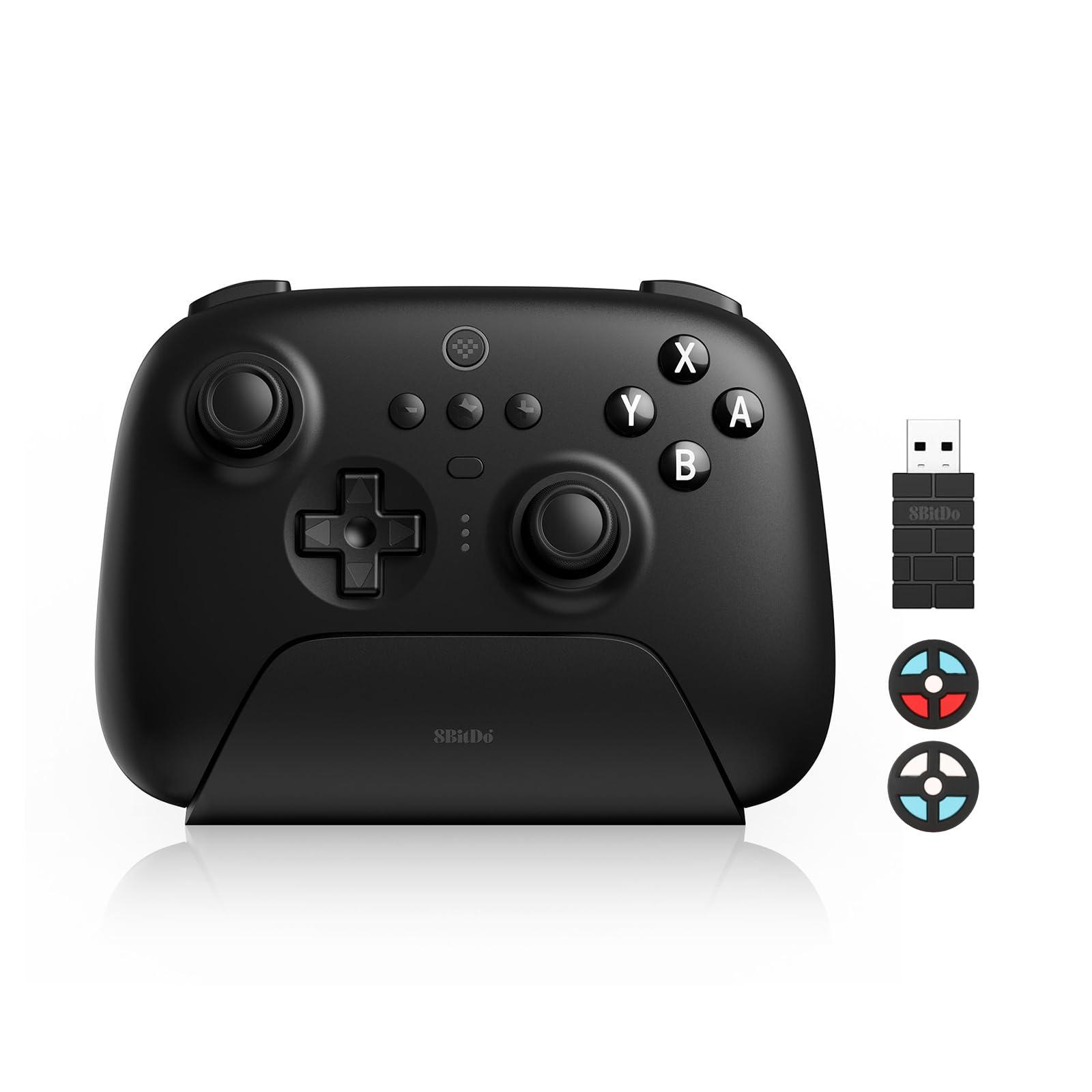         8Bitdo Ultimate Bluetooth &amp; 2.4g Controller with Charging Dock 22 Play Hours, Wireless Switch Controller Gaming Controller USB Cable Gamepad for Switch and Windows (Black)       