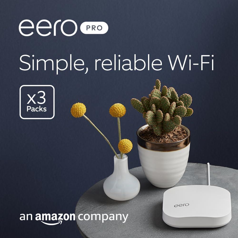         Amazon eero Pro mesh Wi-Fi 5 router system| 3-pack | coverage up to 560 sq.m       