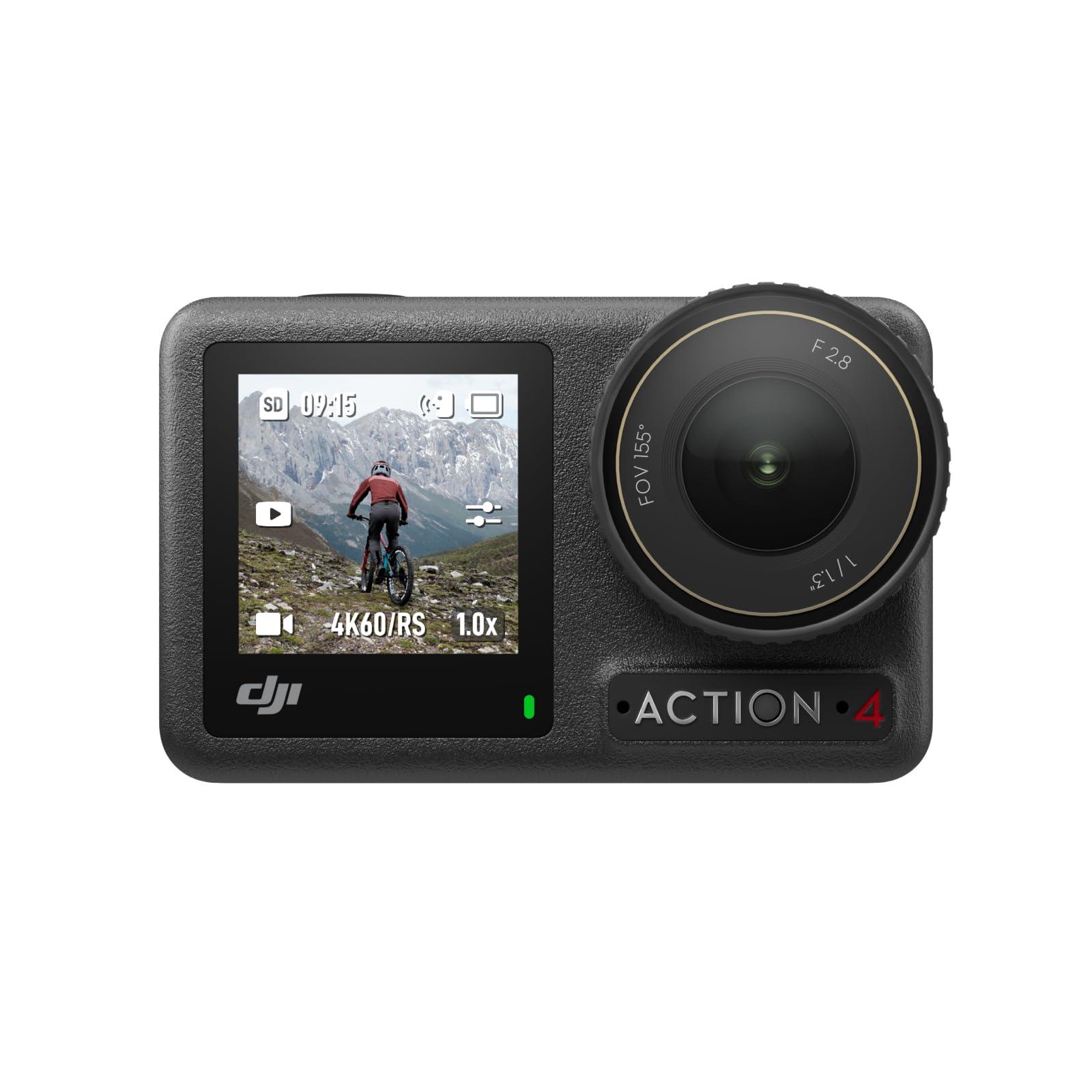         DJI Osmo Action 4 Standard Combo -4K/120fps Waterproof Action Camera with a 1/1.3-Inch Sensor, Stunning Low-Light Imaging,10-bit &amp; D-Log M Color Performance,Long-Lasting 160 Mins, Outdoor Camera Black       