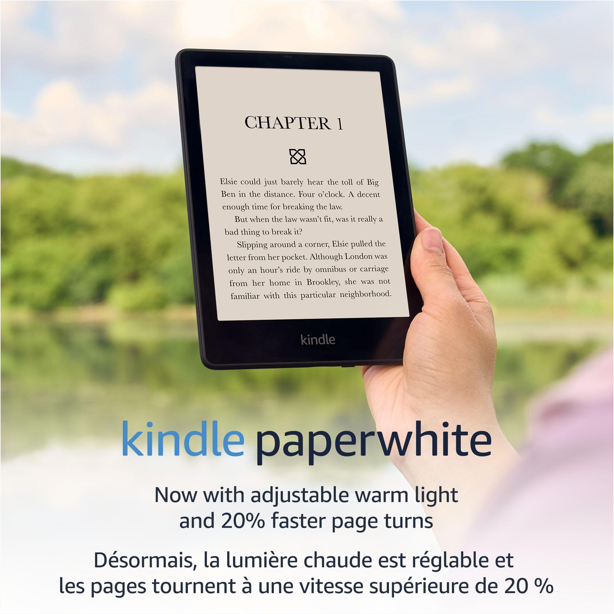         Amazon Kindle Paperwhite (16 GB) – Now with a larger display, adjustable warm light, increased battery life, and faster page turns – Black       