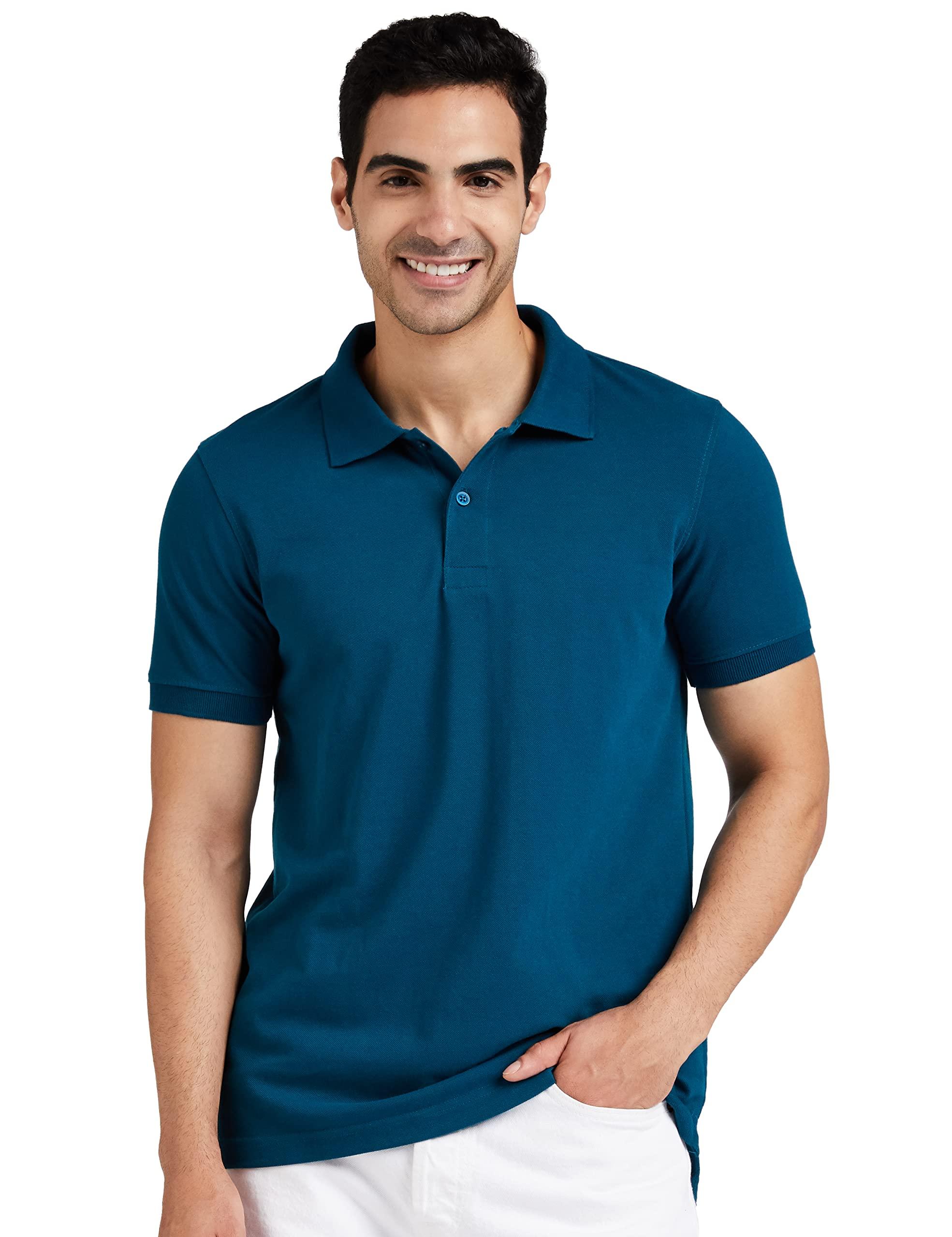         Amazon Brand - Symbol Men's Cotton Rich Polo T Shirt | Collar Tshirts | Half Sleeves | Plain - Regular Fit       
