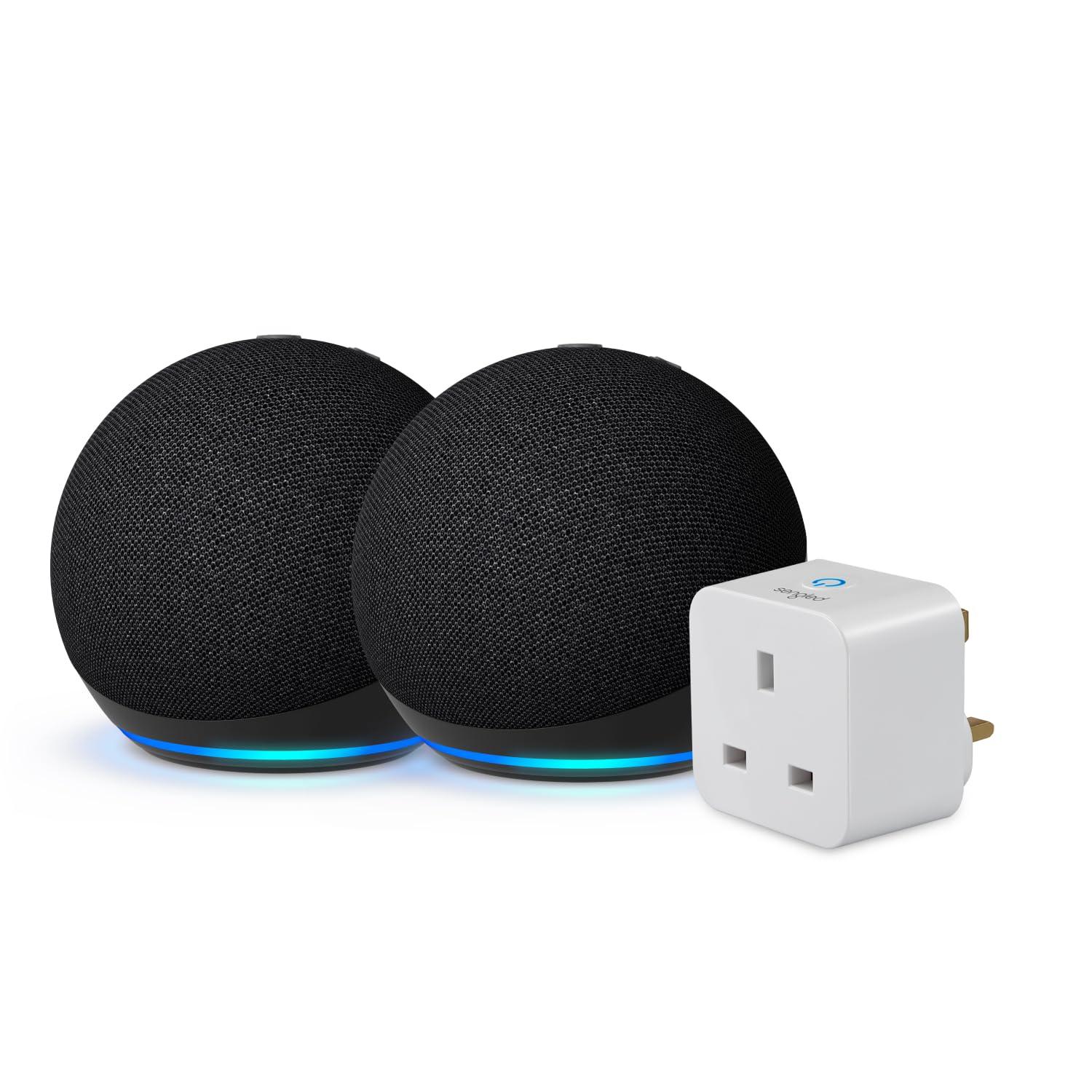         Echo Dot (5th generation) | Charcoal, 2-pack + Sengled Smart Plug, Works with Alexa - Smart Home Starter Kit       