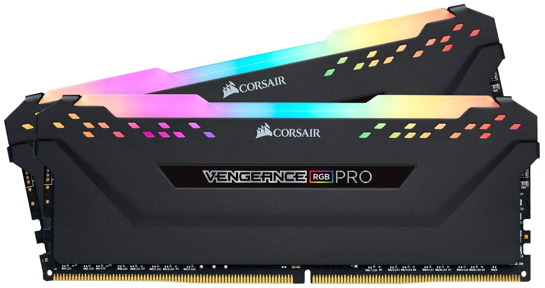         CORSAIR VENGEANCE RGB PRO 16GB (2x8GB) DDR4 3600 (PC4-28800) C18 Desktop memory – Black       