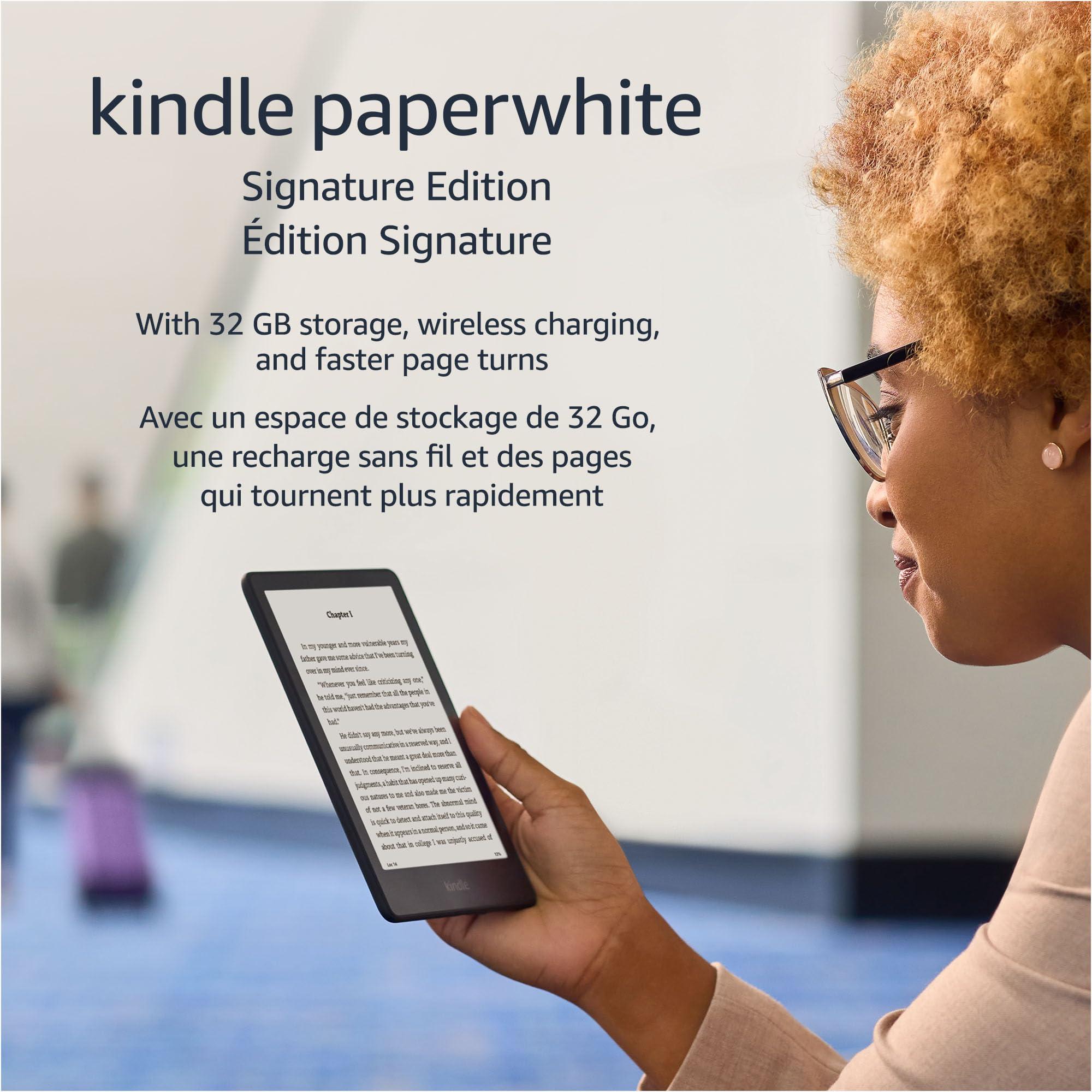         Amazon Kindle Paperwhite Signature Edition (32 GB) – With auto-adjusting front light, wireless charging, 6.8“ display, and up to 10 weeks of battery life – Black       