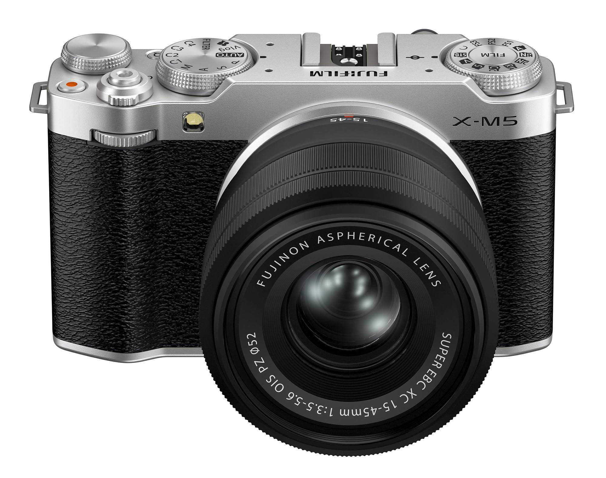         Fujifilm X-M5 XC15-45mmF3.5-5.6 OIS PZ Lens Kit - Silver       
