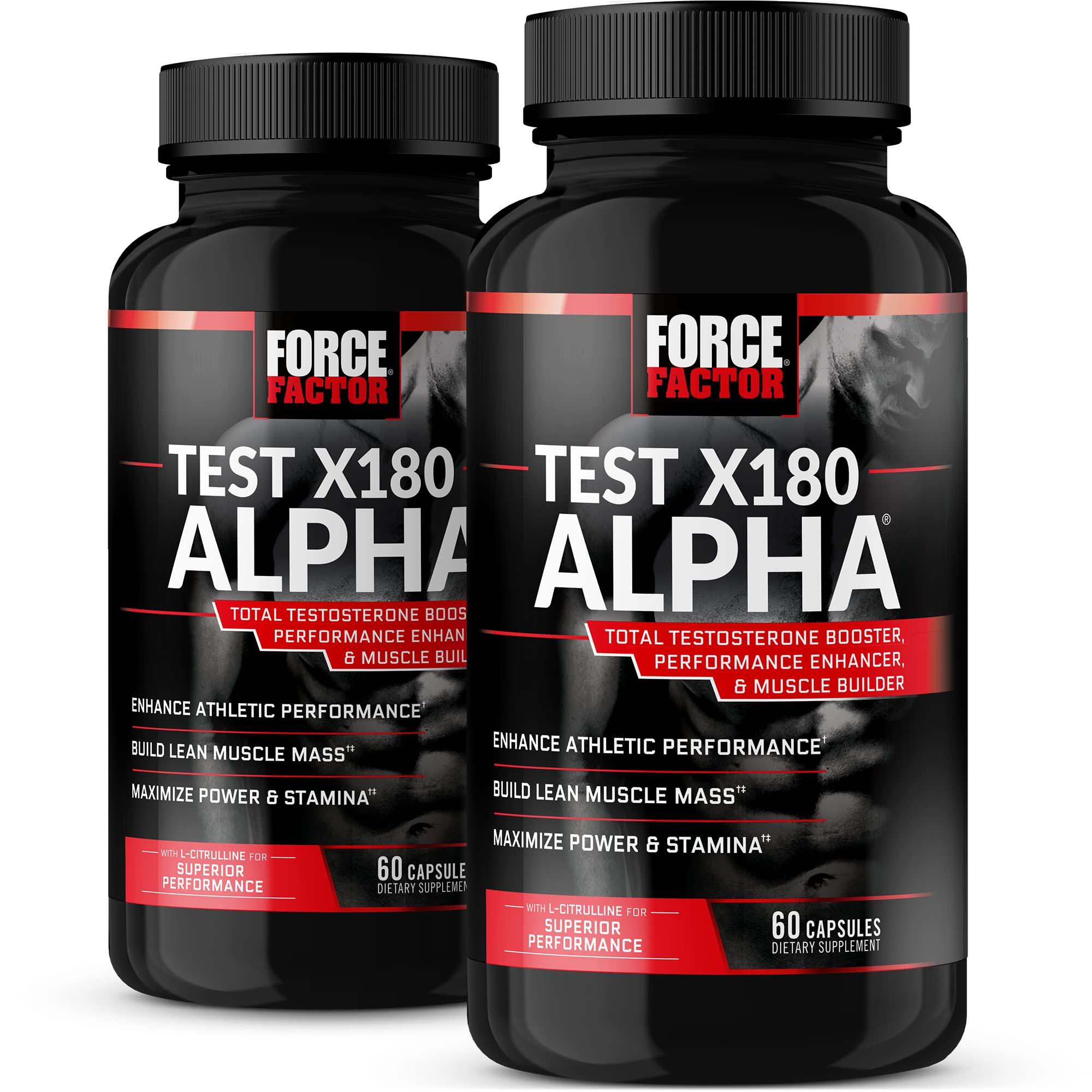         Force Factor Test X180 Alpha, Testosterone Booster for Men, Testosterone Supplement with L-Citrulline to Help Build Muscle and Strength, Boost Nitric Oxide for Performance, 60 Count (Pack of 2))       
